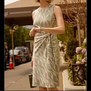 NWT J. McLaughlin Dress Elora Sleeveless Faux Wrap Dress Retro Sway  Sz Large
